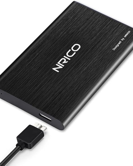 NRICO Ultra Slim 500GB Portable External Hard Drive USB3.0 HDD Storage Compatible for PC, Desktop, Laptop,Mac,PS4, Xbox one (Black, 500, GB)