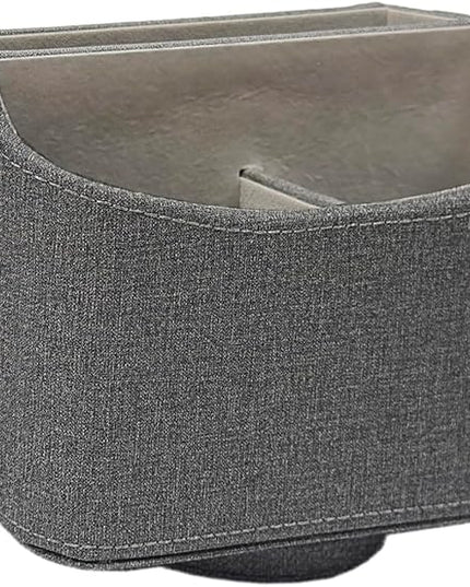 UnionBasic Rotating Desk Organizer, 360 Degree Desk Spinning Caddy, Desktop TV Guide/Mail/Media/Remote Controller Holder Organizer, Grey Linen Texture