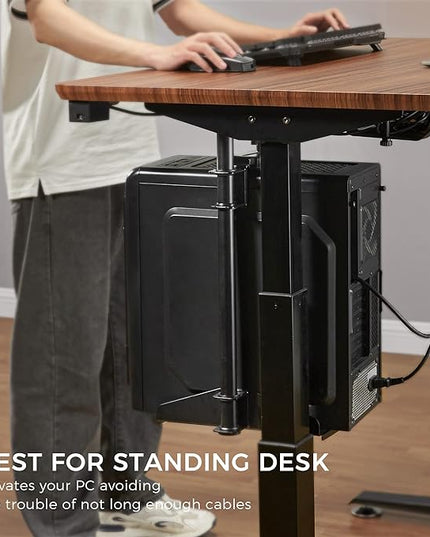 EUREKA ERGONOMIC CPU Holder Under Desk Mount, Computer Tower Holder 360° Swivel Height & Width Adjustable, Holds up to 44 lbs, Fits Most Computer Tower, Black