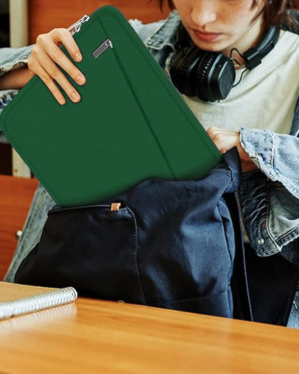 15.6 inch Laptop Sleeve, Durable Carrying Bag Protective Case Briefcase Handbag with Front Pocket, Slim Computer Cover for 15-16 Inch HP, Dell, Lenovo, Asus, Notebook, Dark Green