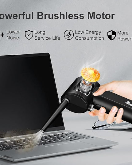 Electric Air Duster, Cordless Air Duster, Rechargeable Compressed Air Duster, 33000 RPM Air Blower, Two Smart Start Modes, Good Replacement for Compressed Air Can, Reusable Dust Destroyer…