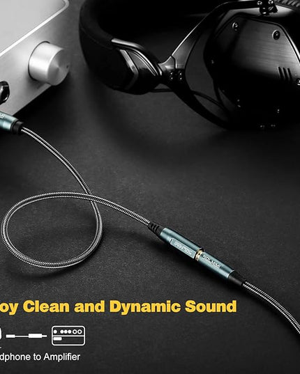 SOLMIMI 1/4 to 3.5mm Headphone Adapter, 1/4 to 1/8 6.35mm Male to 3.5mm Female TRS Stereo Audio Adapter Cable for Headphone Mixer Guitar Piano Keyboard Amplifier Speaker and More - 1 Feet