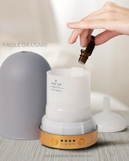 Earnest Living Glass Essential Oil Diffusers for Essential Oils 100 ml Ultrasonic Diffusers 4 Timers Night Lights and Auto Off Function Home Office Aromatherapy Diffusers for Home, Yoga, Sleep