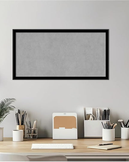 Amanti Art Black Framed Magnetic Board 13x25 Small Vision Board for use with Magnets, 100% Metal Sheet to Display Items as Office Decor or for Home Organization in mudroom, Kitchen or Kids Room