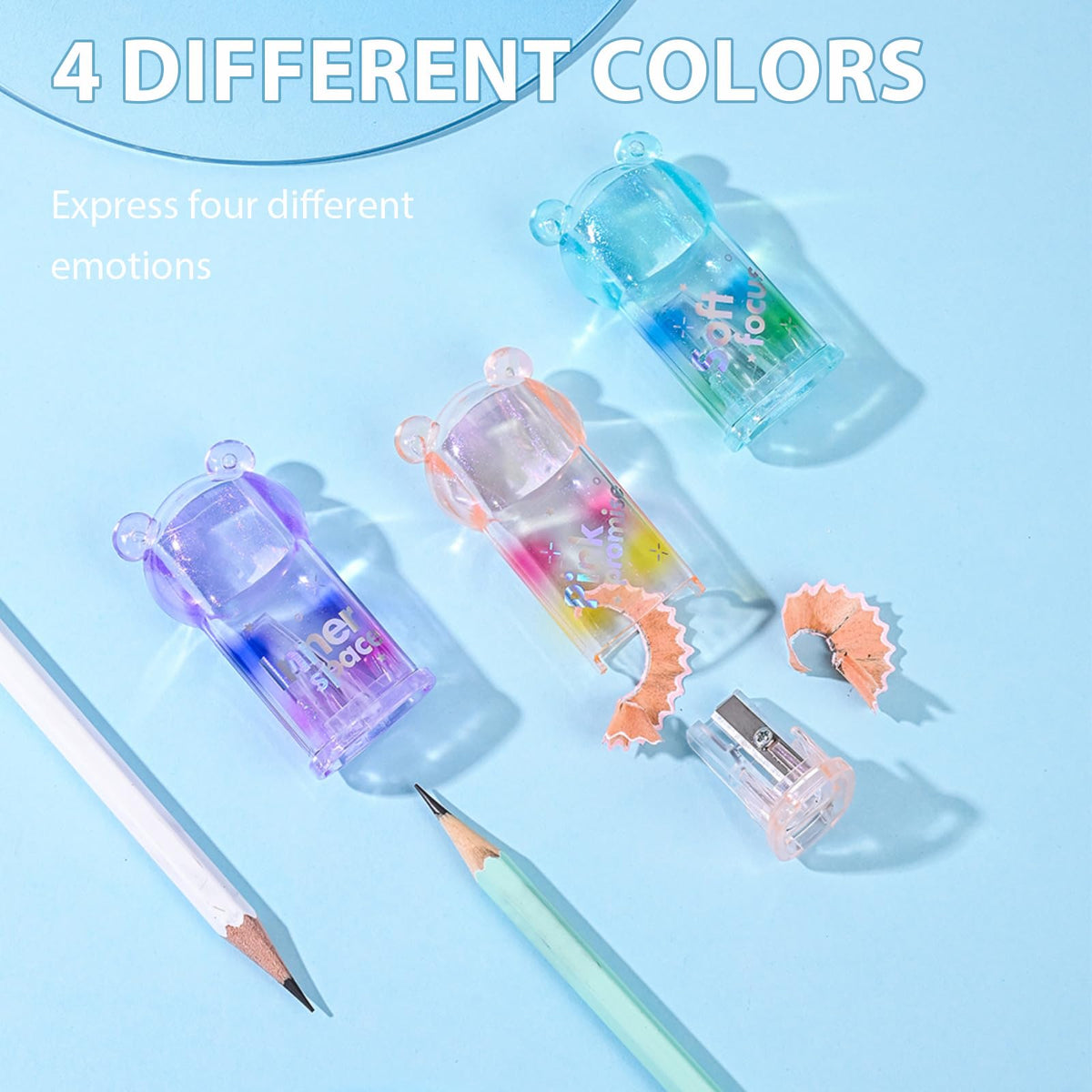 4Pcs Cute Bear Pencil Sharpeners Small Manual Pencil Sharpener Kawaii Stationery Set Kawaii School Supplies for Kawaii Office School Home Supplies