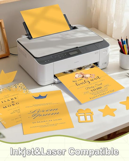 40 Sheets Cardstock 8.5x11, 65lb Orange Yellow Card Stock, Construction Paper, 180gsm Thick Printer Paper for Printing, Painting, Card Making, Kids School Supplies,Party Decorations