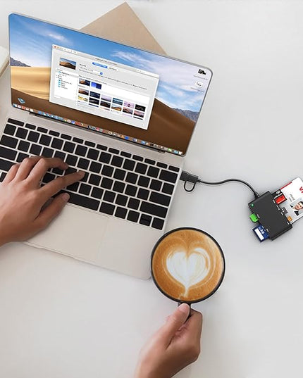 USB C/A Smart Card Reader and Memory Card Adapter 7 in 2 CAC Reader- Military CAC, SIM, SD/TF/MS Pro Duo/M2/IC/PIV Card Reader for Windows/Mac/Linux, Plug and Play