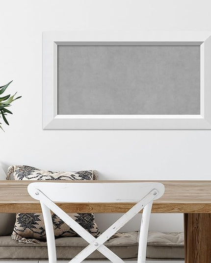 Amanti Art White Framed Magnetic Board 16x28 Small Vision Board for use with Magnets, 100% Metal Sheet to Display Items as Office Decor or for Home Organization in mudroom, Kitchen or Kids Room