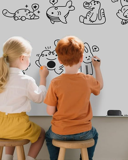 Magnetic Glass Dry Erase Board - White Board 48 x 36 Inch Wall Mounted Glass Whiteboard, Large Frameless Glass White Board for Wall Office, Home & School, Gray