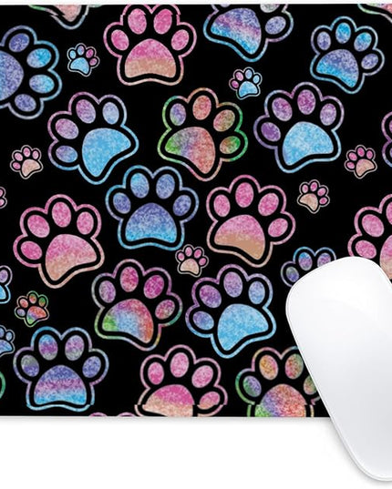 Dog Paw Square Mouse Pad,Non-Slip Rubber Base Mouse Pad,Home Office Decoration Desktop Accessory, Laptop Mouse Pad for Office Laptops,9.4x7.8x0.12in 2