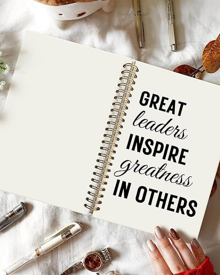 LIANHW Leader Gifts Notebooks for Note Taking, Inspirational Leader Notebook, Appreciation Gift for Leaders Journal, Great Leaders Inspire Greatness in Other Journals for Writing,Office Spiral Notebook 5.5x8.3 Inch