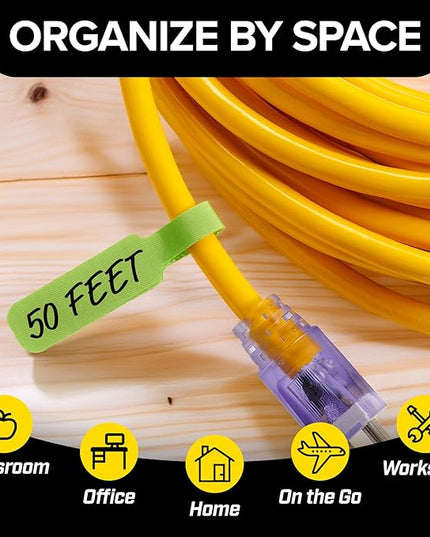 Wrap-It Storage Cable Labels - Large, White (30-Pack) Write On Cord Labels, Wire Tags for Cable Management and Organizer for Electronics, Computers and More