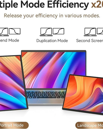 Larksmile 16” Portable Monitor - 2.5K QHD Laptop Screen Extender IPS Screen 100% sRGB External Portable Display with Stand Travel Monitor for PC Windows MAC Switch Phone Xbox PS4/5