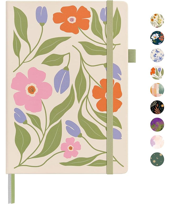 &And Per Se Lined Journal Notebook, 160 Pages, A5 5.7 x 8 inches College Ruled Thick Paper Notebook Journals for Writing, Hardcover Notebooks for Women Men Office School (Botanical Floral)