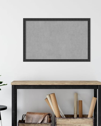Amanti Art Black Framed Magnetic Board 22x34 Large Vision Board for use with Magnets, 100% Metal Sheet to Display Items as Office Decor or for Home Organization in mudroom, Kitchen or Kids Room