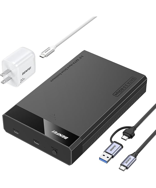 BENFEI 3.5/2.5 Inch SATA HDD/SSD Enclosure, Tool-Free Design, Supports 20TB HDD & UASP