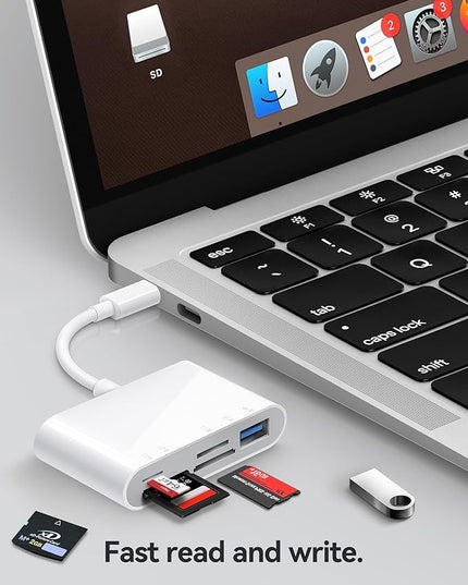 USB C SD Card Reader, USB-C to SD MicroSD XD Picture MS Memory Stick Cards, Type C 5 Slots Memory Card Adapter for iPhone 15 iPad Mac Laptop MacBook and Android Galaxy More USBC Devices