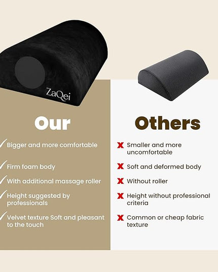 Foot Rest Under Desk Ergonomic Velvet Footstool with Massage Roller Improves Posture Relieves Plantar Fasciitis Reduces Fatigue for Office Home Gaming Adjustable Non Slip Washable Cover