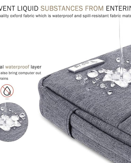 Voova 13 13.6 Inch Laptop Sleeve Case Compatible with MacBook Air 13 M1/M2/M3/M4 2020-2025, MacBook Pro 13/14, IPad Air/Pro 13, Waterproof Slim Computer Bag Cover with Handle, Grey