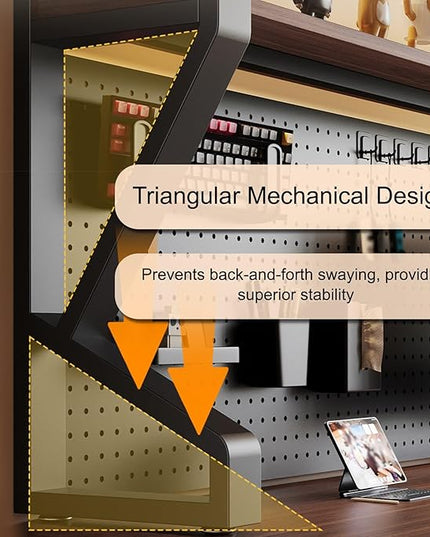 JHDXL Desk Shelf Organizer with Pegboard & Storage Accessories, Space-Saving Desk Storage Shelf, Desktop Shelf Organizer Display Rack, for Dorm, Office(Black 1,65 * 95cm/26.6 * 37.4in)