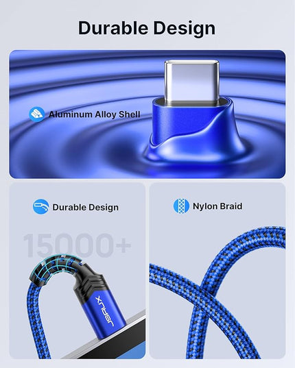 JSAUX 2-Pack USB Type C to 3.5mm Female Headphone Jack Adapter, USB C to Aux Audio Dongle Cable Cord Compatible with iPhone 15 Pro Max/15 Pro/15 Plus/15, Samsung Galaxy S23/S22, iPad Pro, Pixel -Blue