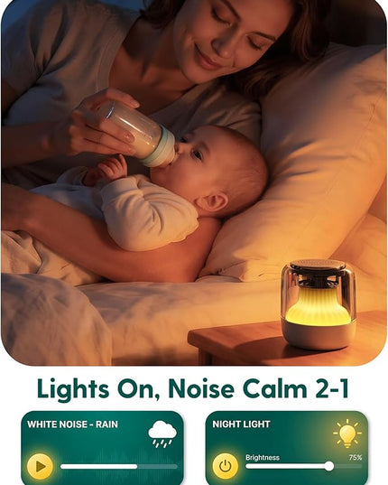 Babelio Pocket Glow White Noise Sound Machine - Upgraded 7 Color Night Lights, 20 Non-Looping Sounds, Timer & Memory Function, Portable for Adults & Babies, Black