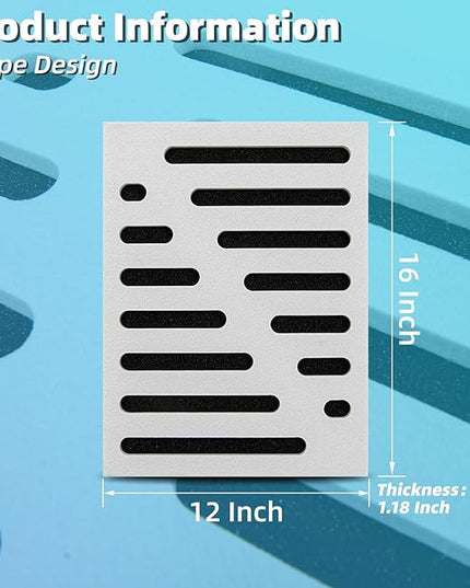 Art3d 6-Pack Self-Adhesive Soundproof Acoustic Panels for Wall, 16 x 12 Inch Stripe Design Noise Block with Polyester & Foam for Bedroom Studio Office