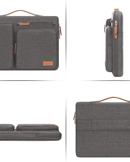 MOSISO 360 Protective Laptop Case 16 inch, 15-15.6 inch Laptop Sleeve Compatible with MacBook Pro 16, HP, Acer, Dell, Lenovo, ASUS, Side Open Carrying Case with 4 Zipper Pockets&Handle, Taupe Gray