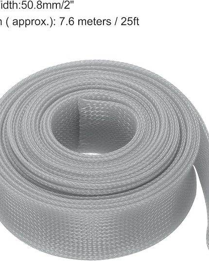uxcell Expandable Sleeving, 2-inch 25ft Cable Sleeve, Gray