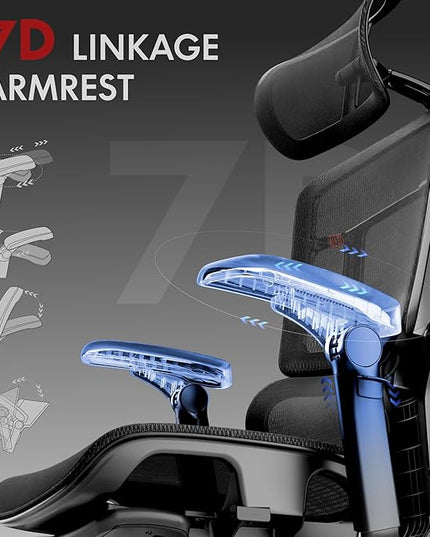 FLEXISPOT ErgoX-PRO Ergonomic Office Chair with Footrest Black – Cloudtech Cushion, 5D Lumbar, 7D Armrests, 4D Headrest, 551LBS Capacity – Office, Gaming, Home
