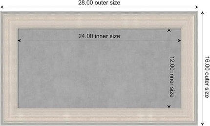 Amanti Art White Framed Magnetic Board 16x28 Small Vision Board for use with Magnets, 100% Metal Sheet to Display Items as Office Decor or for Home Organization in mudroom, Kitchen or Kids Room