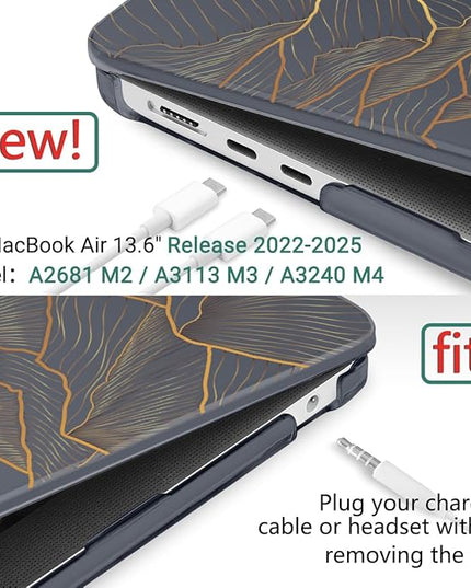 DONGKE for M4 MacBook Air 13.6 Inch Case 2025 2024 2023 2022 Model A3240 A3113 A2681 M3 M2 Chip, Plastic Hard Shell Case Cover with Touch ID for MacBook Air 13 Inch M4 - Abstract Mountain