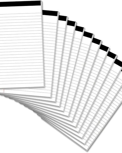 Legal Pads 5×8 Inch Notepad, 12 Pack Note Pads College Ruled Perforated Memo Pad for Work Study Daily Note Taking List, Lined Writing Pads Memo Refills Notepads for Office Home School, 30 Sheet/Pad