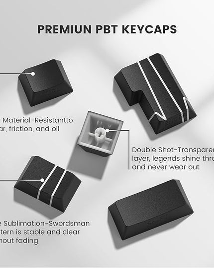 PBT Keycaps-Cherry Key caps, Heart Design Dye Sublimation 130 Keys Set for Cherry Gateron MX Switches Keyboards, Black