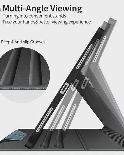 H HOLIMET Case for iPad Air 11 inch M3/M2 (2025/2024)/iPad Air 5th Generation 2022/iPad Air 4th Generation 2020 10.9" with Pencil Holder Soft Back Shockproof Protective Cover Vegan Leather