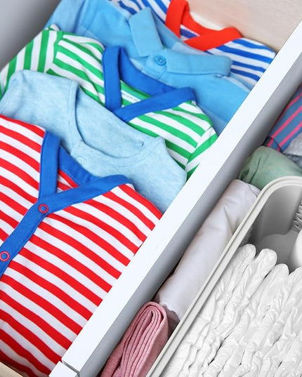 4 Pcs Deep Bamboo Drawer Dividers, Deep Kitchen Dresser Drawer Organizer with Spring Loaded for Clothes, Adjustable Expandable from 15-22 Inch(6 Inch,White)