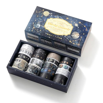 Auguro 18 Rolls Celestial Washi Tape Set Galaxy washi Tape for Crafts and Journaling DIY washi Tape for journaling Decorative Tape for Scrapbook Scrapbooking Supplies