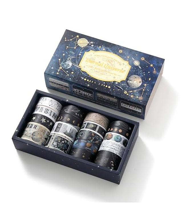 Auguro 18 Rolls Celestial Washi Tape Set Galaxy washi Tape for Crafts and Journaling DIY washi Tape for journaling Decorative Tape for Scrapbook Scrapbooking Supplies
