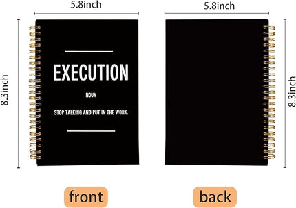 Execution Definition Motivational Notebook Journal, Inspirational Office Gifts for Coworkers Women Men, Inspiring Work Spiral Notebooks 5.5x8.3 Inch
