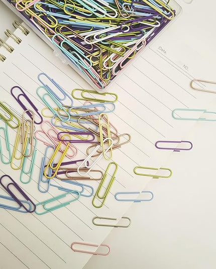 300 Pcs Paper Clips Medium Size PaperClips Assorted Colored for Clips Office Supplies Paperwork Office School and Personal Use