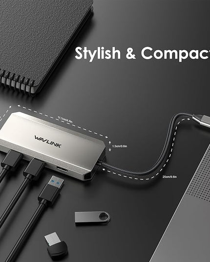 Laptop Docking Station, WAVLINK Triple 4K Docking Station with Dual HDMI, DP, 100W PD in, 3 USB-A2.0 for Wireless Device, Compatible with Dell/HP/Lenovo etc, Windows Systerm Computer Only