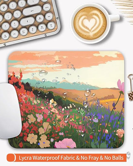 Square Mouse Pad Natural Scenery,Personalized Premium-Textured Custom Mouse Mat Design,Washable Mousepad Lycra Cloth,Non-Slip Rubber Base Computer Mouse Pads for Wireless Mouse