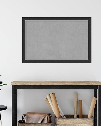 Amanti Art Black Framed Magnetic Board 23x35 Large Vision Board for use with Magnets, 100% Metal Sheet to Display Items as Office Decor or for Home Organization in mudroom, Kitchen or Kids Room