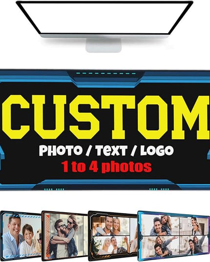 Custom Large Mouse Pad with Photo Personalized Desk Pad Add Your Picture Text Logo Mouse Mat Customized Game Mousepad for Office Computer (16x35.5in / 40 x 90cm)