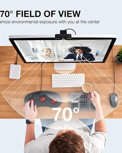 EMEET C960 2K Webcam with Microphone, 2K QHD, 2 Noise-Reduction Mics, TOF Autofocus Streaming Webcam with Privacy Cover, Plug&Play USB Webcam for Calls/Conference, Zoom/Skype/YouTube, Laptop/Desktop
