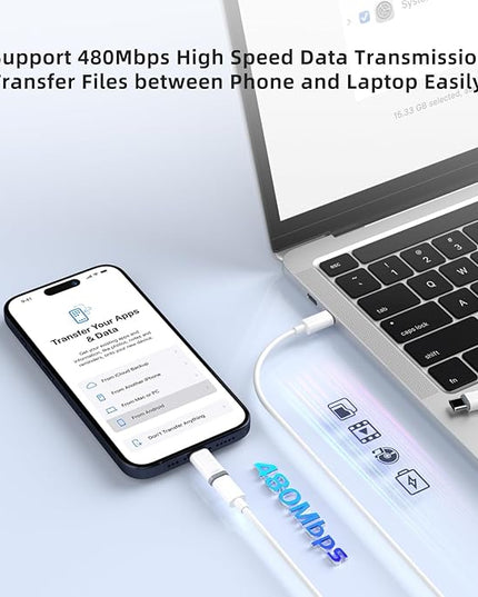 5 Pack USB C to Lightning Charge Adapter for iPhone 17 16 15, Lightning to USB C Adapter with Fast Charge Data Transfer for iPhone 17 16 15 Pro Max, Galaxy S24 S23, Pixel 8 7, iPad Pro, MacBook Pro
