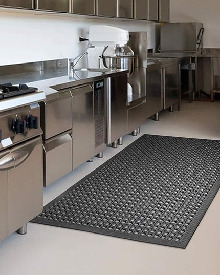 Anti Fatigue Rubber Floor Mat 2 Pack Restaurant Kitchen Mats for Floors Rubber Non-Slip Bar Floor Mats Door mat Drainage Mats Utility Garage Indoor Outdoor Use 36 x 60 Inches
