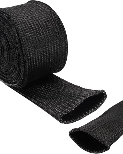 uxcell Insulation Cable Protector,40mm/1.57 Inch-3m/10 Feet High Temp Fiberglass Sleeve Black
