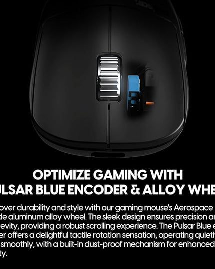 Pulsar Gaming Gears - X2A eS Wireless Gaming Mouse, Ambidextrous, Optical Switch, OLED Display, Driverless, PAW3395 Sensor, 100H Battery, 4K dongle Included (Medium, Black)
