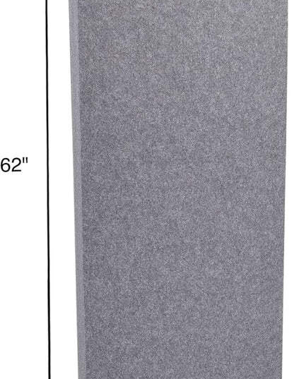 Stand Up Desk Store ReFocus Raw Freestanding Acoustic Desk Divider Privacy Panel to Reduce Noise and Visual Distractions (Castle Gray, 23.6" x 62")